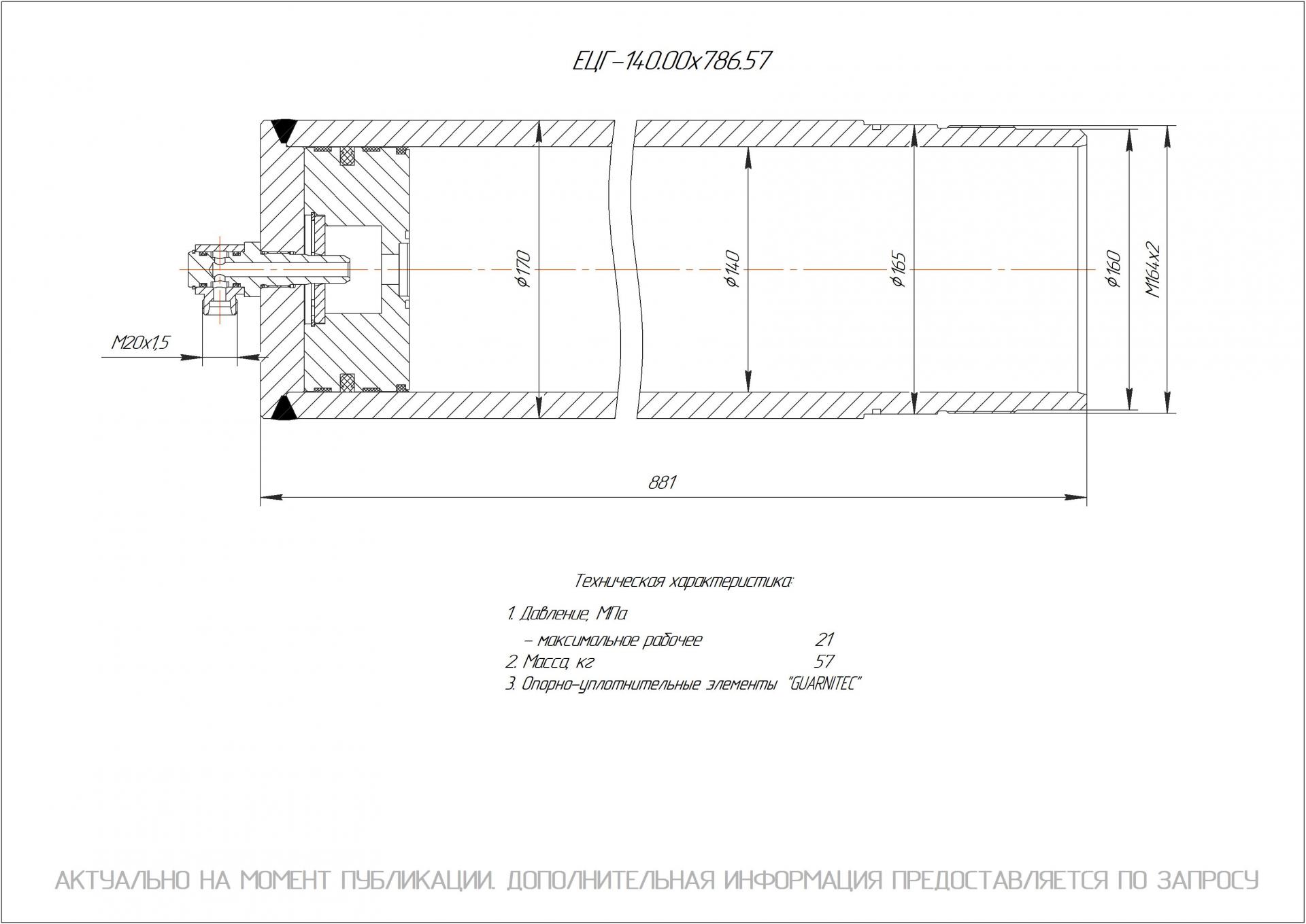 ЕЦГ-140.00х786.57 Гидроцилиндр