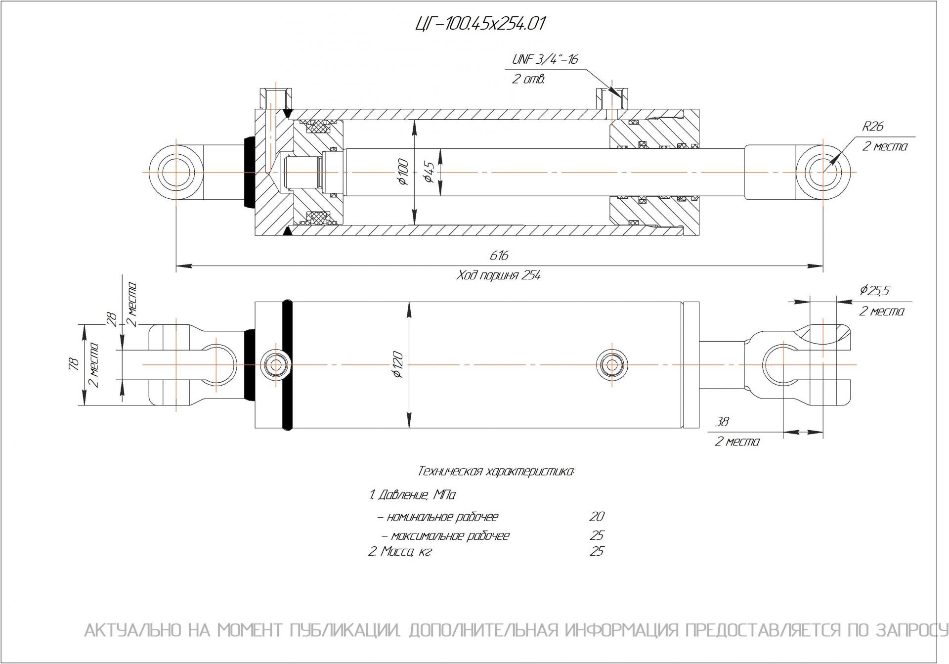 ЦГ-100.45х254.01 Гидроцилиндр