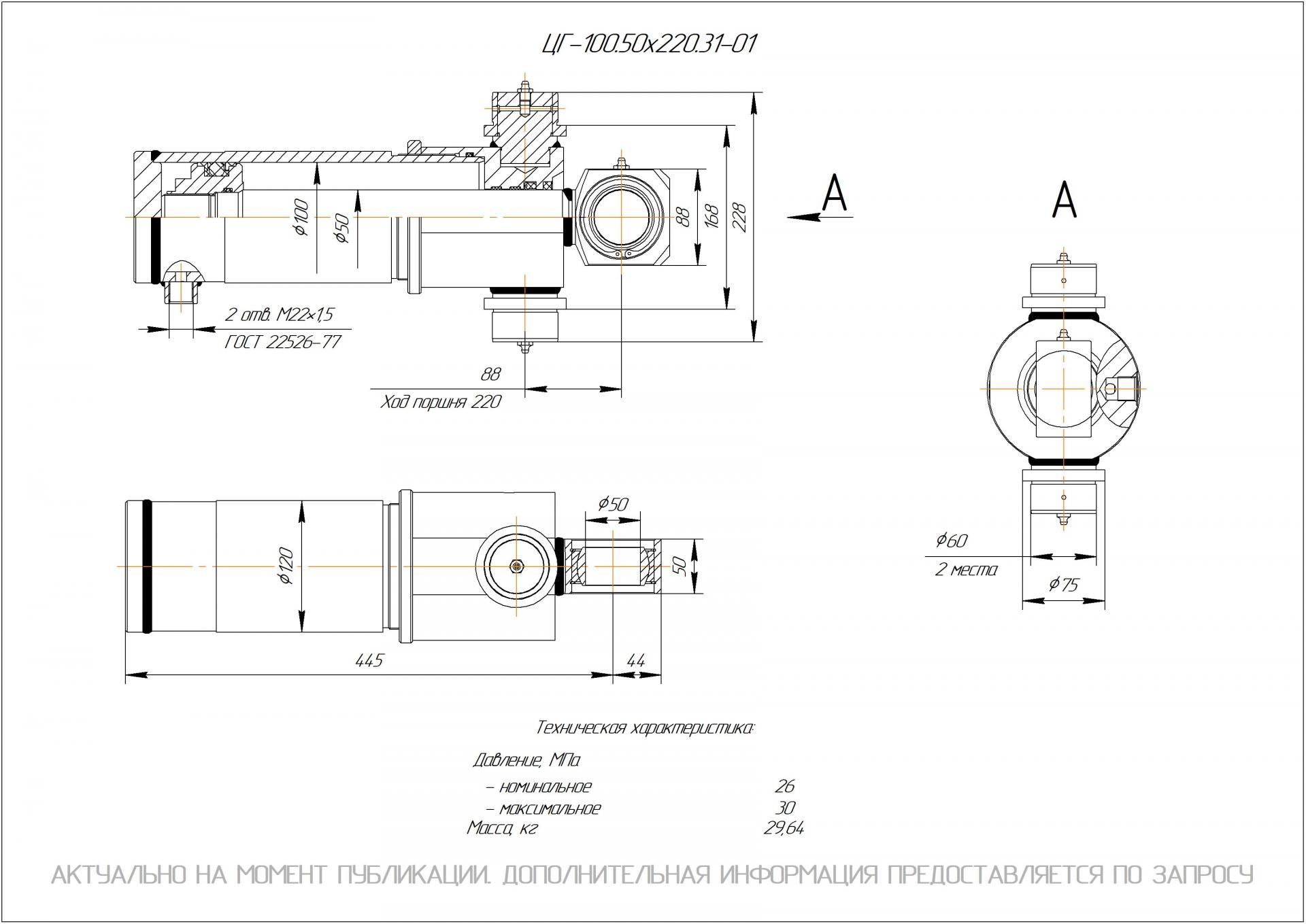 ЦГ-100.50х220.31-01 Гидроцилиндр