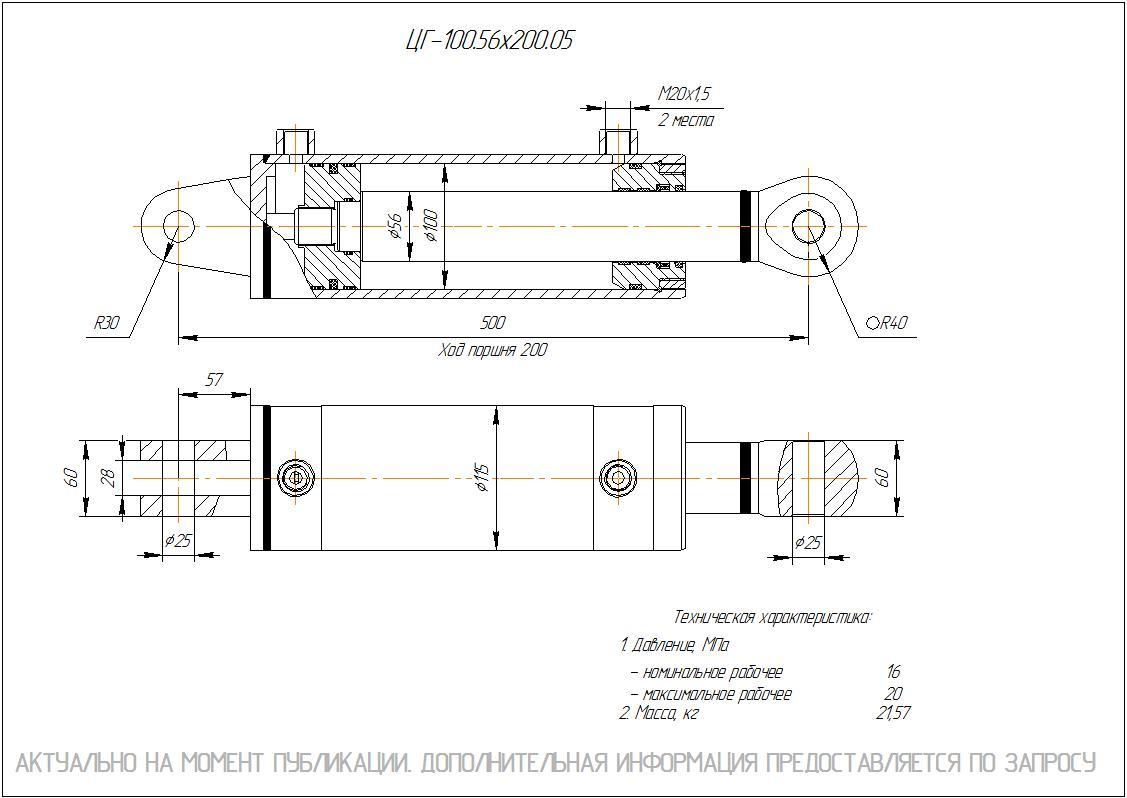 ЦГ-100.56х200.05 Гидроцилиндр