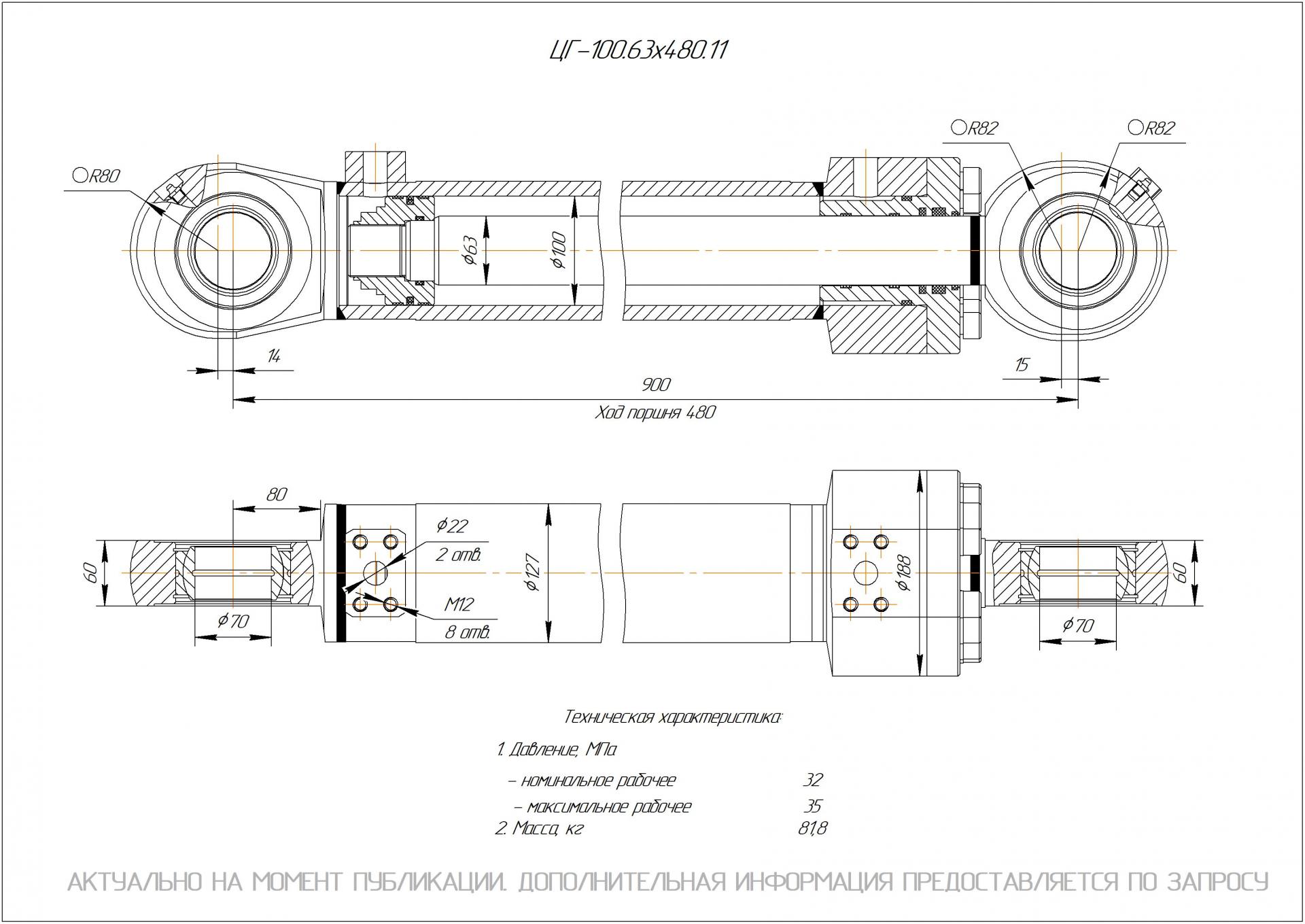 ЦГ-100.63х480.11 Гидроцилиндр