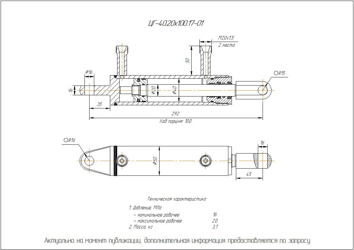 ЦГ-40.20х100.17-01 Гидроцилиндр