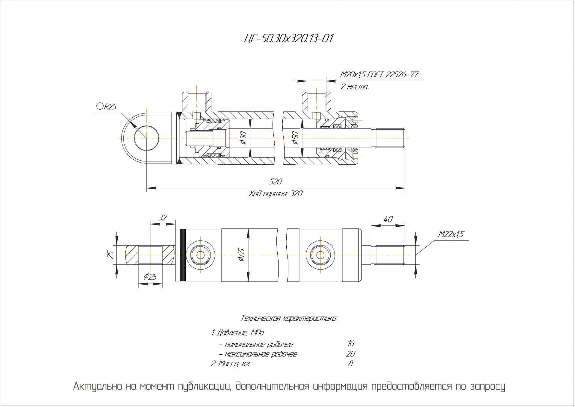 ЦГ-50.30х320.13-01 Гидроцилиндр